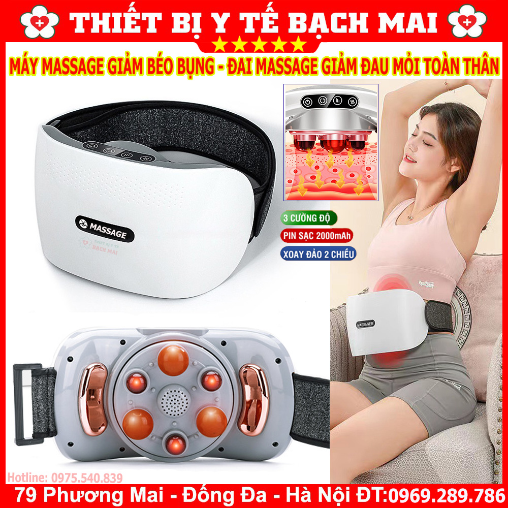 Đai Massage Bụng RULAX, Hỗ Trợ Giảm Mỡ Bụng, Bi Đá Kết Hợp Hồng Ngoại, Giảm Đau Bụng Cho Người Viêm Đại Tràng, Táo Bón