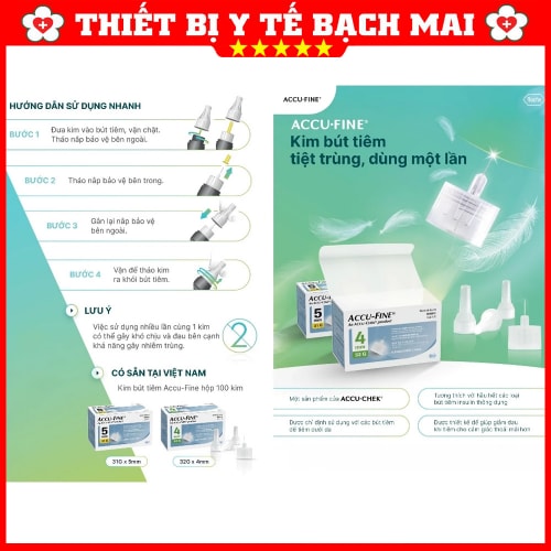 Đầu Kim Bút Tiêm ACCU-FINE 32Gx4mm, Kim Tiêm Tiểu Đường Insulin Dùng Cho Các Loại Bút Tiêm Đầu Kim Bút Tiêm ACCU-FINE 32Gx4mm, Kim Tiêm Tiểu Đường Insulin Dùng Cho Các Loại Bút Tiêm