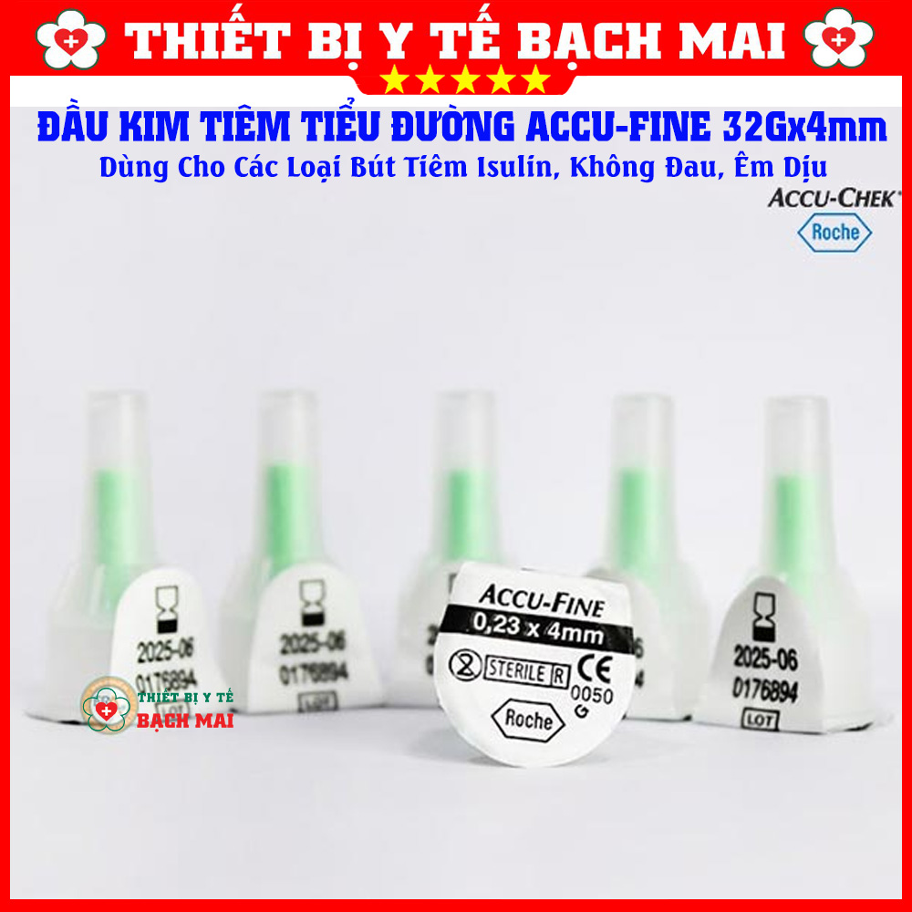 Đầu Kim Bút Tiêm ACCU-FINE 32Gx4mm, Kim Tiêm Tiểu Đường Insulin Dùng Cho Các Loại Bút Tiêm Đầu Kim Bút Tiêm ACCU-FINE 32Gx4mm, Kim Tiêm Tiểu Đường Insulin Dùng Cho Các Loại Bút Tiêm