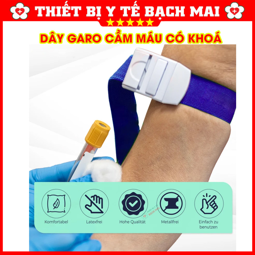 Dây Garô Có Khóa GREETMED 45cm – Dây Garo Y Tế Lấy Máu
