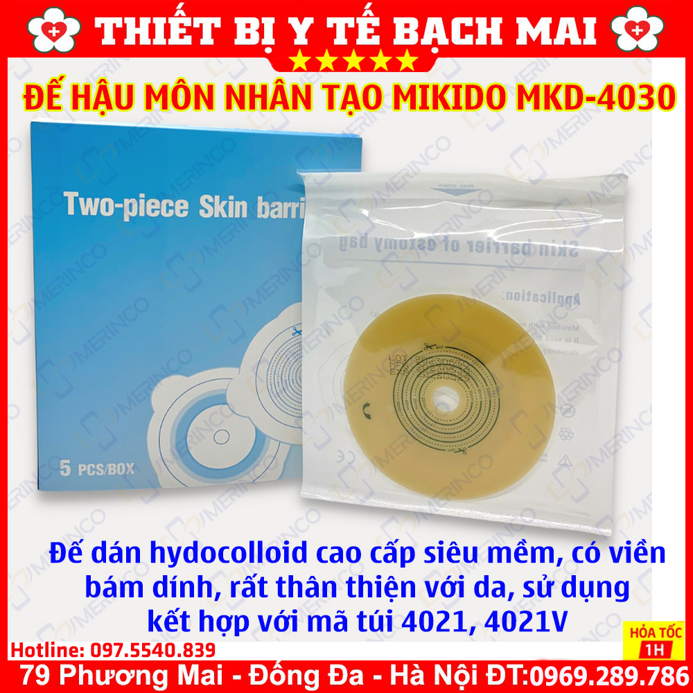 Đế Hậu Môn Nhân Tạo 2 Mảnh MiKiDo MKD-4030 Vòng Cắt Tối Đa 60mm - Hộp 5 Cái Đế Hậu Môn Nhân Tạo 2 Mảnh MiKiDo MKD-4030 Vòng Cắt Tối Đa 60mm - Hộp 5 Cái