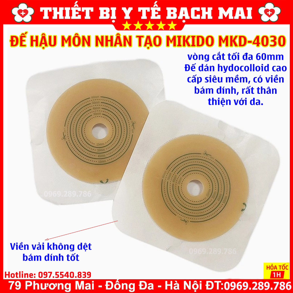 Đế Hậu Môn Nhân Tạo 2 Mảnh MiKiDo MKD-4030 Vòng Cắt Tối Đa 60mm - Hộp 5 Cái Đế Hậu Môn Nhân Tạo 2 Mảnh MiKiDo MKD-4030 Vòng Cắt Tối Đa 60mm - Hộp 5 Cái