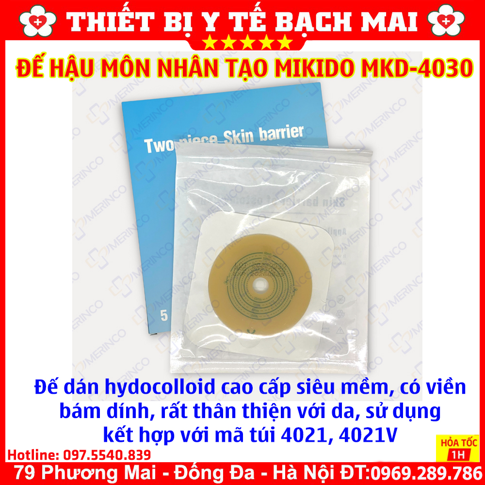Đế Hậu Môn Nhân Tạo 2 Mảnh MiKiDo MKD-4030 Vòng Cắt Tối Đa 60mm - Hộp 5 Cái Đế Hậu Môn Nhân Tạo 2 Mảnh MiKiDo MKD-4030 Vòng Cắt Tối Đa 60mm - Hộp 5 Cái