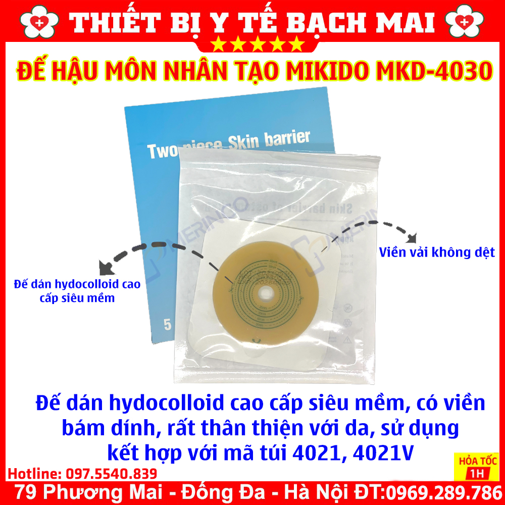 Đế Hậu Môn Nhân Tạo 2 Mảnh MiKiDo MKD-4030 Vòng Cắt Tối Đa 60mm - Hộp 5 Cái Đế Hậu Môn Nhân Tạo 2 Mảnh MiKiDo MKD-4030 Vòng Cắt Tối Đa 60mm - Hộp 5 Cái