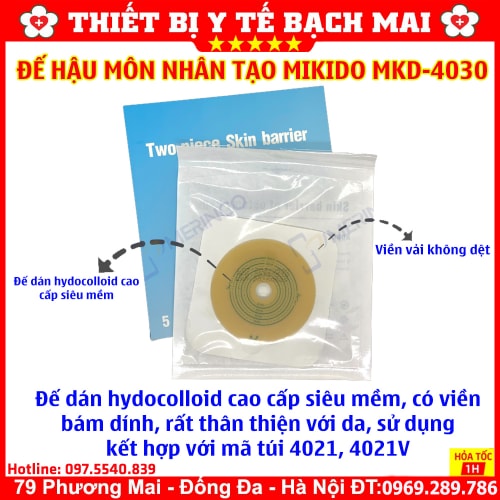 Đế Hậu Môn Nhân Tạo 2 Mảnh MiKiDo MKD-4030 Vòng Cắt Tối Đa 60mm - Hộp 5 Cái Đế Hậu Môn Nhân Tạo 2 Mảnh MiKiDo MKD-4030 Vòng Cắt Tối Đa 60mm - Hộp 5 Cái