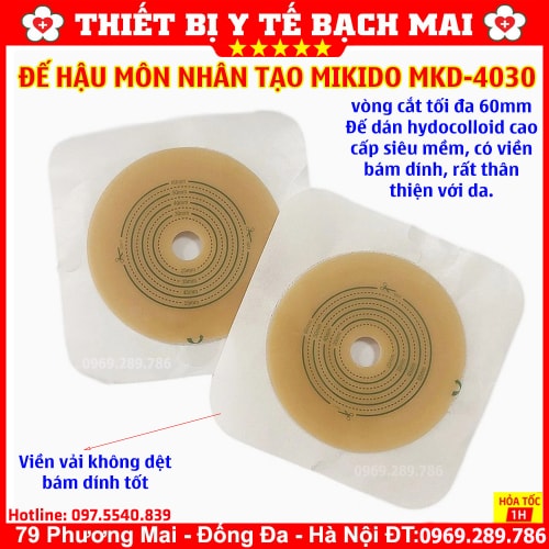 Đế Hậu Môn Nhân Tạo 2 Mảnh MiKiDo MKD-4030 Vòng Cắt Tối Đa 60mm - Hộp 5 Cái Đế Hậu Môn Nhân Tạo 2 Mảnh MiKiDo MKD-4030 Vòng Cắt Tối Đa 60mm - Hộp 5 Cái