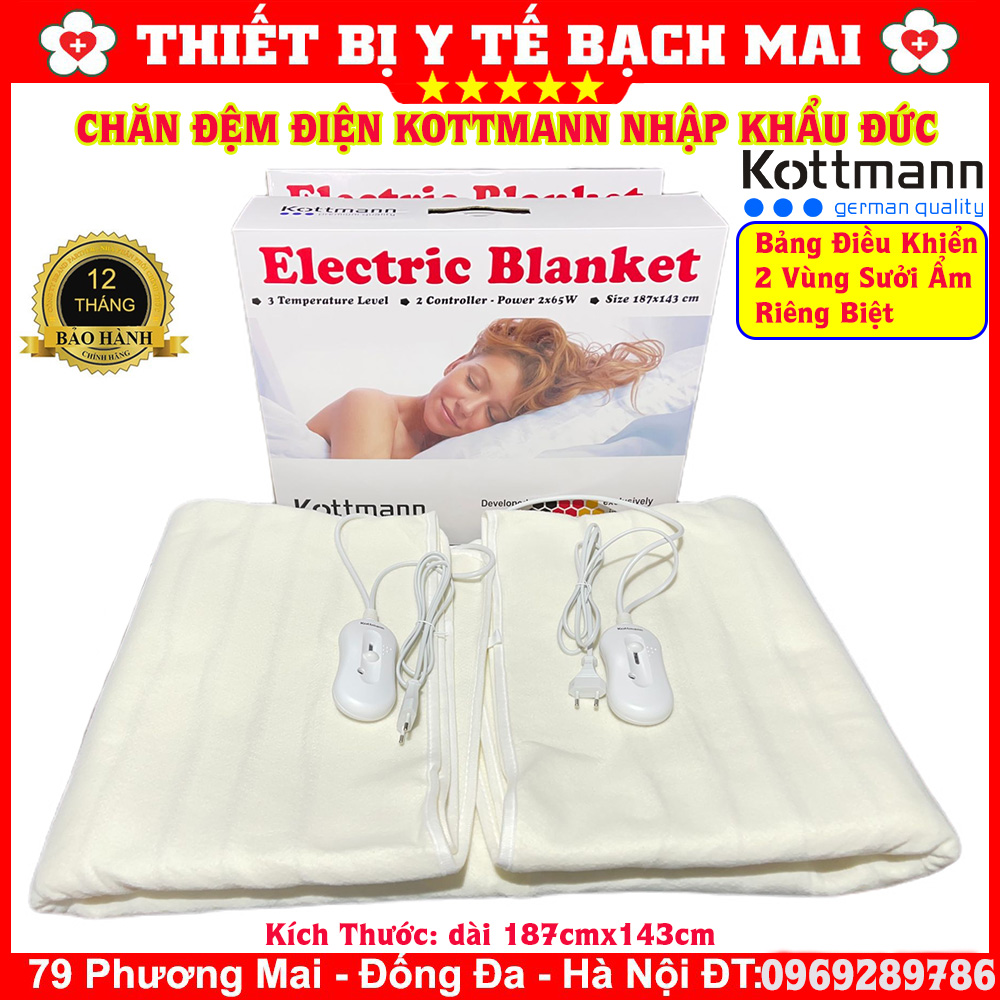 Đệm Điện Đôi Sưởi Ấm Kottmann Đức Đệm Điện Đôi Sưởi Ấm Kottmann Đức
