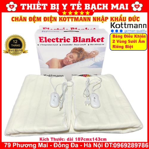 Đệm Điện Đôi Sưởi Ấm Kottmann Đức Đệm Điện Đôi Sưởi Ấm Kottmann Đức
