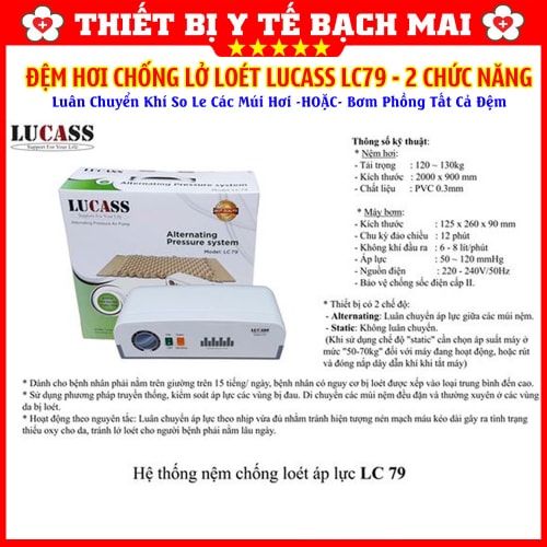 Đệm Hơi Chống Lở Loét LUCASS LC79 2 Chức Năng Luân Chuyển Khí Và Không Luân Chuyển Đệm Hơi Chống Lở Loét LUCASS LC79 2 Chức Năng Luân Chuyển Khí Và Không Luân Chuyển