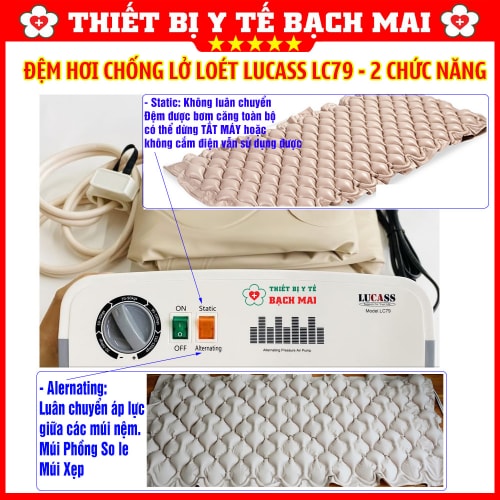 Đệm Hơi Chống Lở Loét LUCASS LC79 2 Chức Năng Luân Chuyển Khí Và Không Luân Chuyển Đệm Hơi Chống Lở Loét LUCASS LC79 2 Chức Năng Luân Chuyển Khí Và Không Luân Chuyển
