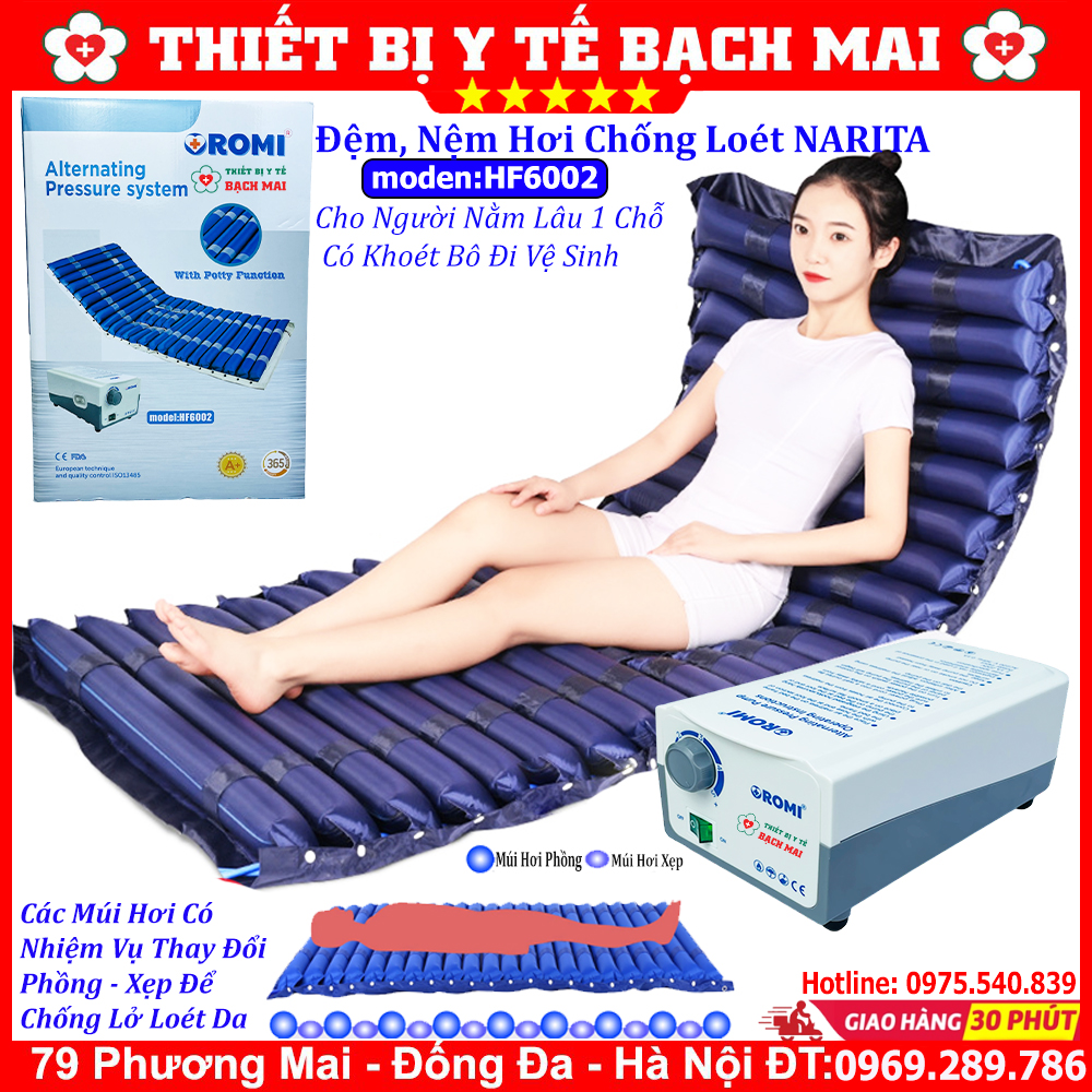 Đệm Hơi Chống Loét NARITA HF6002 Có Khoét Lỗ Để Bô Vệ Sinh Đệm Hơi Chống Loét NARITA HF6002 Có Khoét Lỗ Để Bô Vệ Sinh