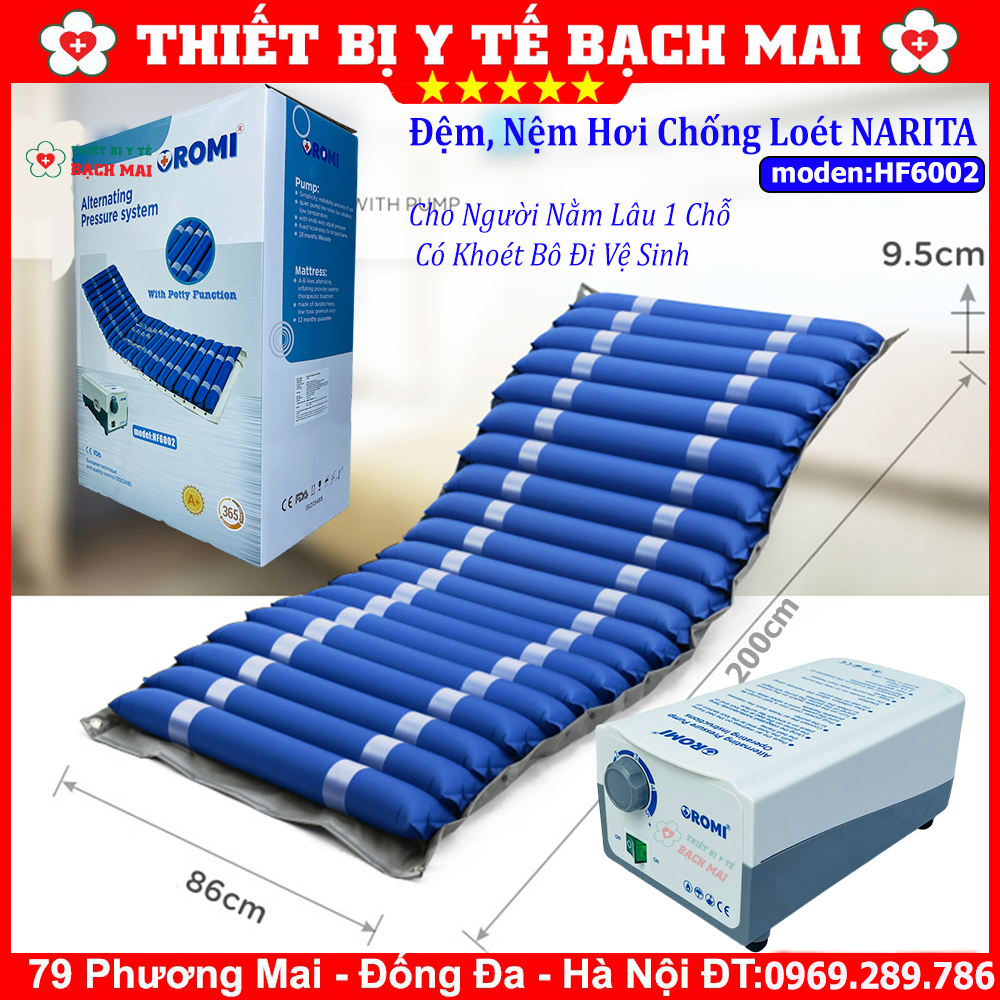 Đệm Hơi Chống Loét NARITA HF6002 Có Khoét Lỗ Để Bô Vệ Sinh Đệm Hơi Chống Loét NARITA HF6002 Có Khoét Lỗ Để Bô Vệ Sinh