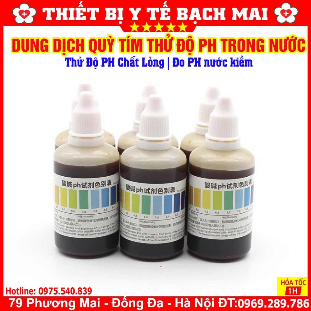 Dung Dịch Quỳ Tím Đo Độ PH Nước Kiềm, Quỳ Tím Nước Kiểm Tra PH Chất Lỏng Lọ 50ml Dung Dịch Quỳ Tím Đo Độ PH Nước Kiềm, Quỳ Tím Nước Kiểm Tra PH Chất Lỏng Lọ 50ml