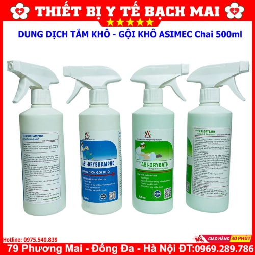 Dung Dịch Tắm Khô, Gội Khô ASIMEC 500ml Làm Sạch Cơ Thể Không Dùng Nước, Kháng Khuẩn, Hương Thơm Dịu Nhẹ Dung Dịch Tắm Khô, Gội Khô ASIMEC 500ml Làm Sạch Cơ Thể Không Dùng Nước, Kháng Khuẩn, Hương Thơm Dịu Nhẹ