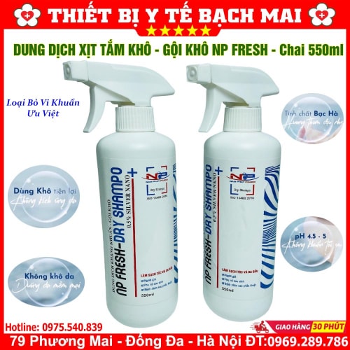 Dung Dịch Tắm Khô, Gội Khô NP FRESH Xịt Tắm Gội Khô Không Dùng Nước Kháng Khuẩn Hương Thơm Dịu Nhẹ Chai 550ml Dung Dịch Tắm Khô, Gội Khô NP FRESH Xịt Tắm Gội Khô Không Dùng Nước Kháng Khuẩn Hương Thơm Dịu Nhẹ Chai 550ml