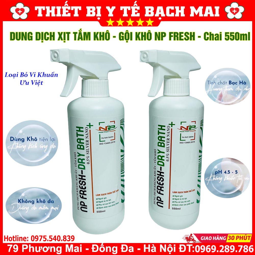 Dung Dịch Tắm Khô, Gội Khô NP FRESH Xịt Tắm Gội Khô Không Dùng Nước Kháng Khuẩn Hương Thơm Dịu Nhẹ Chai 550ml Dung Dịch Tắm Khô, Gội Khô NP FRESH Xịt Tắm Gội Khô Không Dùng Nước Kháng Khuẩn Hương Thơm Dịu Nhẹ Chai 550ml