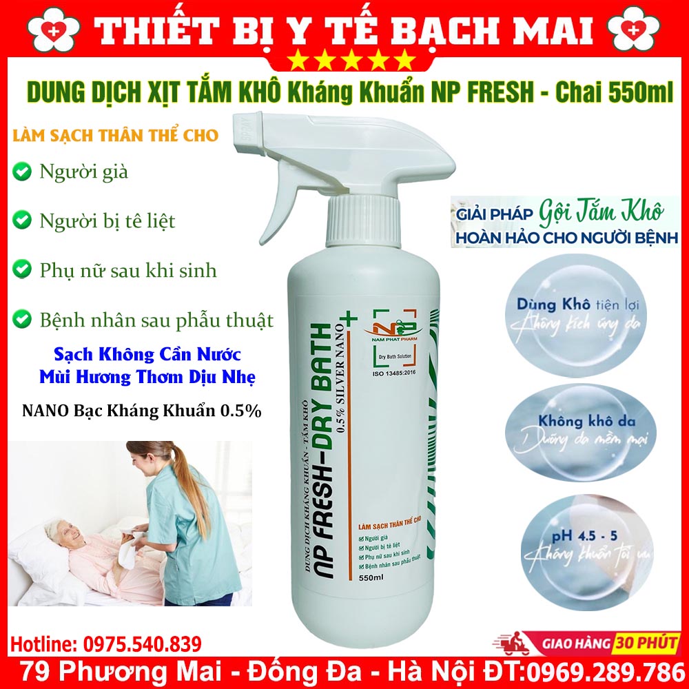 Dung Dịch Tắm Khô, Gội Khô NP FRESH Xịt Tắm Gội Khô Không Dùng Nước Kháng Khuẩn Hương Thơm Dịu Nhẹ Chai 550ml Dung Dịch Tắm Khô, Gội Khô NP FRESH Xịt Tắm Gội Khô Không Dùng Nước Kháng Khuẩn Hương Thơm Dịu Nhẹ Chai 550ml