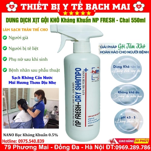 Dung Dịch Tắm Khô, Gội Khô NP FRESH Xịt Tắm Gội Khô Không Dùng Nước Kháng Khuẩn Hương Thơm Dịu Nhẹ Chai 550ml Dung Dịch Tắm Khô, Gội Khô NP FRESH Xịt Tắm Gội Khô Không Dùng Nước Kháng Khuẩn Hương Thơm Dịu Nhẹ Chai 550ml