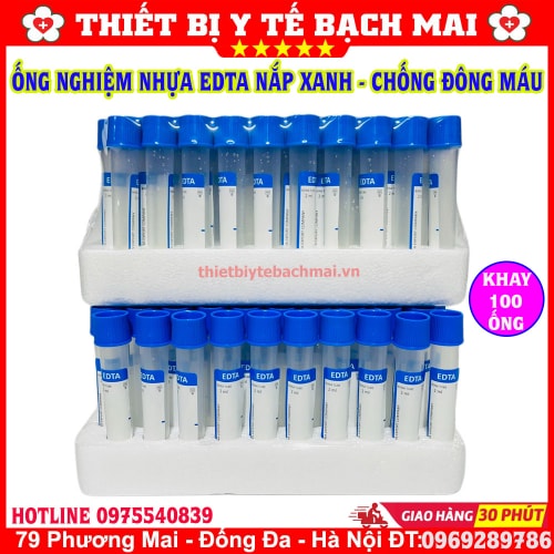Ống Nghiệm Chống Đông Máu EDTA - Nắp Xanh Ống Nghiệm Chống Đông Máu EDTA - Nắp Xanh