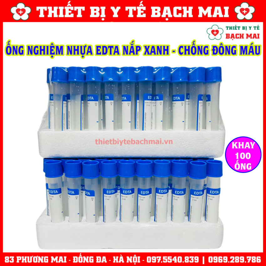 Ống Nghiệm Chống Đông Máu EDTA - Nắp Xanh Ống Nghiệm Chống Đông Máu EDTA - Nắp Xanh
