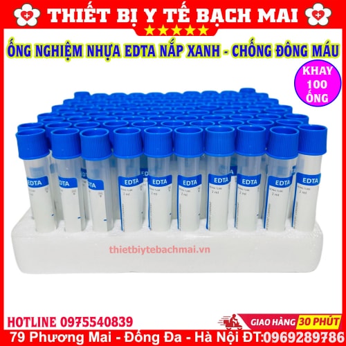 Ống Nghiệm Chống Đông Máu EDTA - Nắp Xanh Ống Nghiệm Chống Đông Máu EDTA - Nắp Xanh