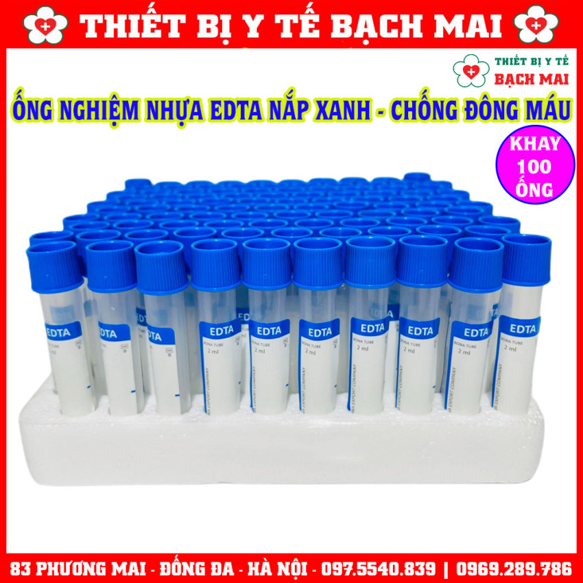 Ống Nghiệm Chống Đông Máu EDTA - Nắp Xanh Ống Nghiệm Chống Đông Máu EDTA - Nắp Xanh