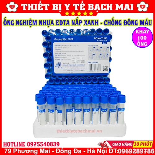 Ống Nghiệm Chống Đông Máu EDTA - Nắp Xanh Ống Nghiệm Chống Đông Máu EDTA - Nắp Xanh