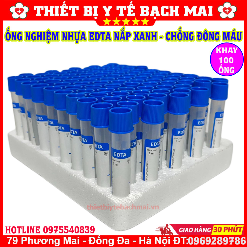 Ống Nghiệm Chống Đông Máu EDTA - Nắp Xanh Ống Nghiệm Chống Đông Máu EDTA - Nắp Xanh