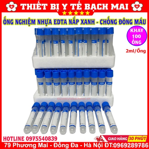 Ống Nghiệm Chống Đông Máu EDTA - Nắp Xanh Ống Nghiệm Chống Đông Máu EDTA - Nắp Xanh