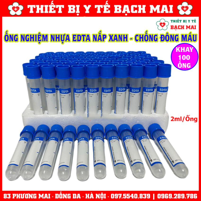 Ống Nghiệm Chống Đông Máu EDTA - Nắp Xanh Ống Nghiệm Chống Đông Máu EDTA - Nắp Xanh