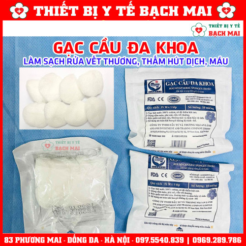 Gạc Cầu Đa Khoa Fi30 x 1 Lớp - Gói 10 Miếng
