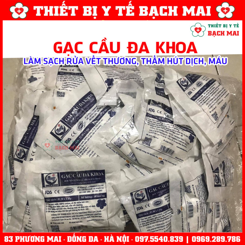 Gạc Cầu Đa Khoa Fi30 x 1 Lớp - Gói 10 Miếng