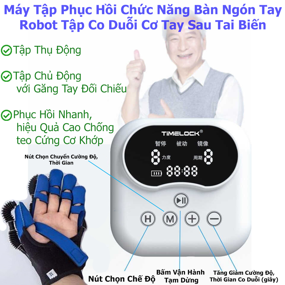 Găng Tay Robot Tập Phục Hồi Chức Năng Bàn Ngón Tay Cho Người Tai Biến, Liệt