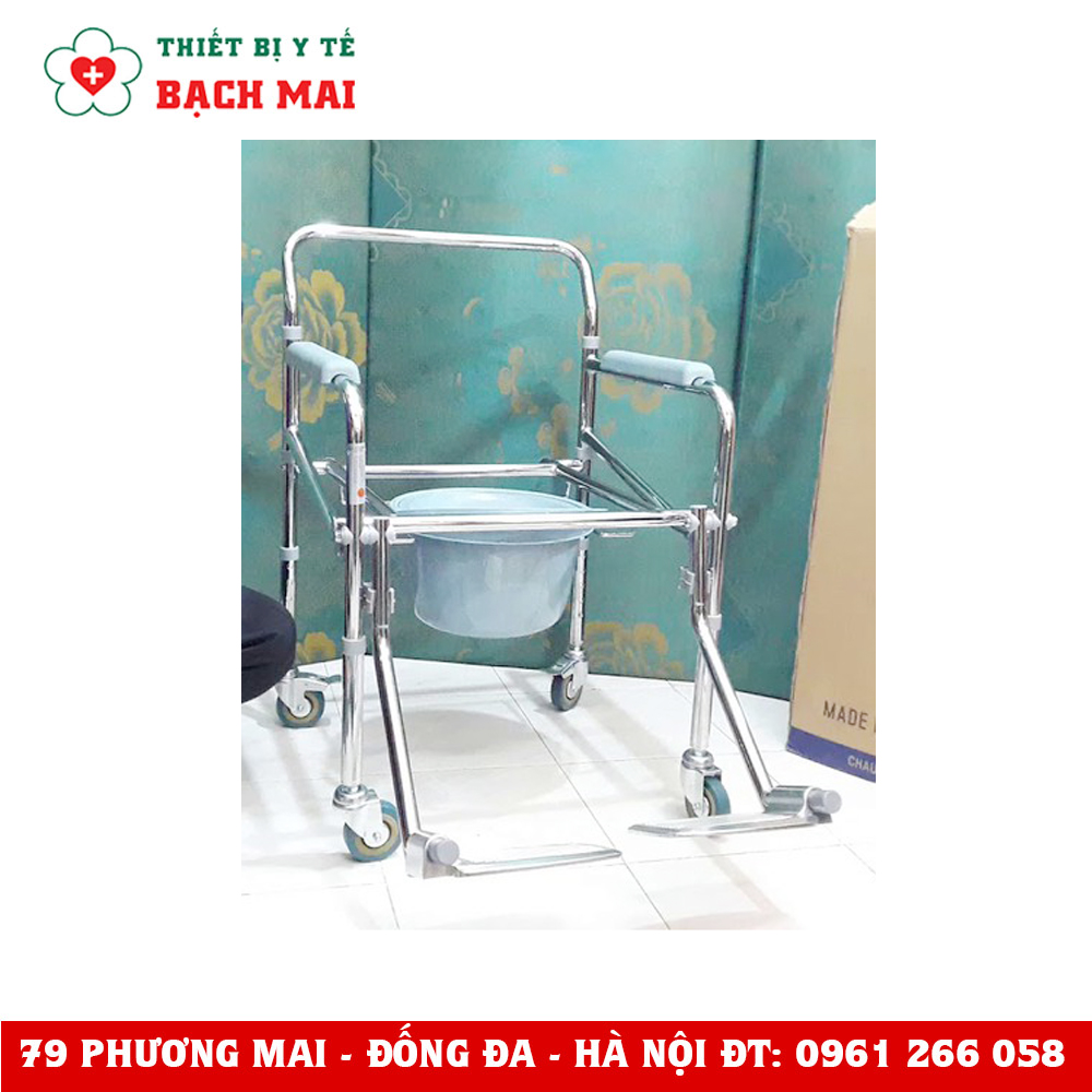 Ghế Bô Vệ Sinh Có Bánh Xe Mặt Nhựa, Khung Thép Bọc Crom Chắc Chắn Bền Đẹp Lucass GX300 Ghế Bô Vệ Sinh Có Bánh Xe Mặt Nhựa, Khung Thép Bọc Crom Chắc Chắn Bền Đẹp Lucass GX300