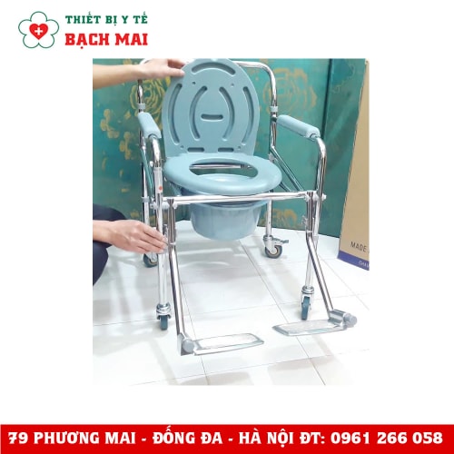 Ghế Bô Vệ Sinh Có Bánh Xe Mặt Nhựa, Khung Thép Bọc Crom Chắc Chắn Bền Đẹp Lucass GX300 Ghế Bô Vệ Sinh Có Bánh Xe Mặt Nhựa, Khung Thép Bọc Crom Chắc Chắn Bền Đẹp Lucass GX300