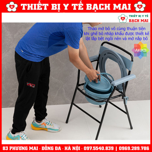 Ghế Bô Vệ Sinh AKIKO A-899 Cho Người Già, Yếu, Người Khuyết Tật, Bệnh Nhân
