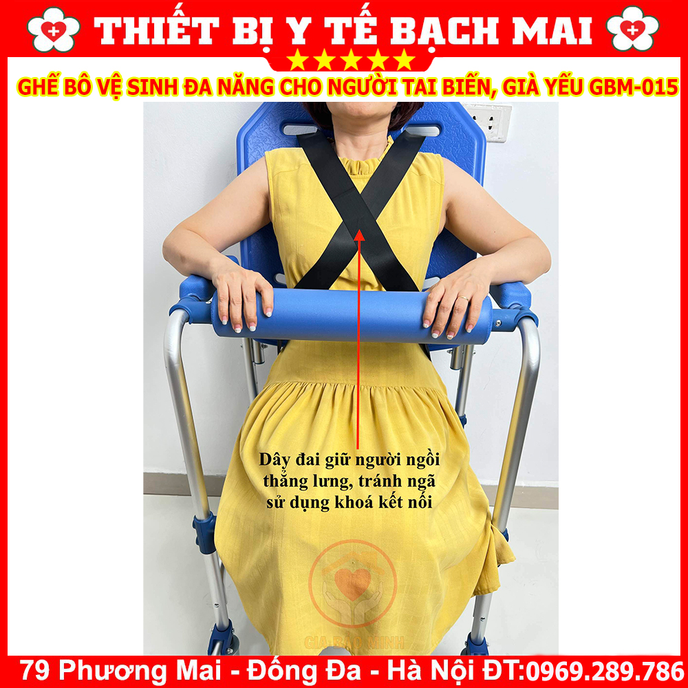 Ghế Bô Vệ Sinh Cho Người Tai Biến GBM-015 - Ghế Bô Đa Năng 4 Trong 1 Xe Lăn, Ghế Tắm, Ghế Ngồi Có Đai An Toàn Ghế Bô Vệ Sinh Cho Người Tai Biến GBM-015 - Ghế Bô Đa Năng 4 Trong 1 Xe Lăn, Ghế Tắm, Ghế Ngồi Có Đai An Toàn