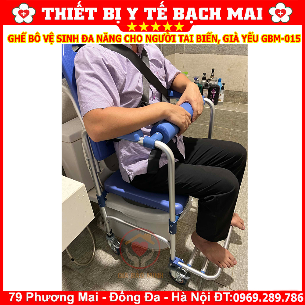 Ghế Bô Vệ Sinh Cho Người Tai Biến GBM-015 - Ghế Bô Đa Năng 4 Trong 1 Xe Lăn, Ghế Tắm, Ghế Ngồi Có Đai An Toàn Ghế Bô Vệ Sinh Cho Người Tai Biến GBM-015 - Ghế Bô Đa Năng 4 Trong 1 Xe Lăn, Ghế Tắm, Ghế Ngồi Có Đai An Toàn