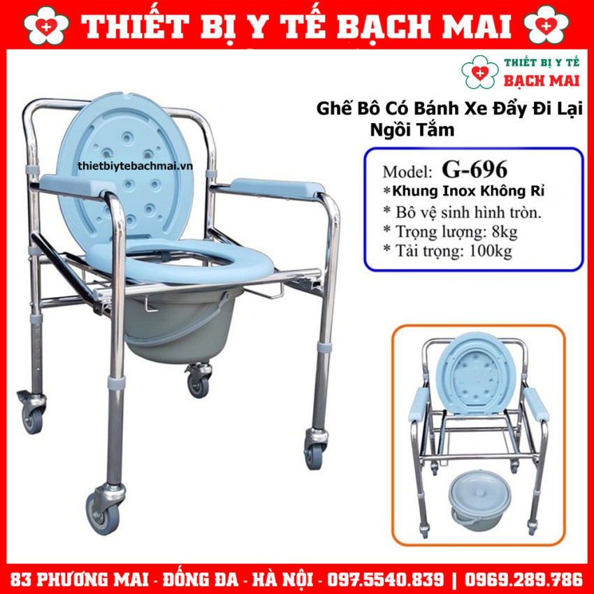 Ghế Bô Vệ Sinh Có Bánh Xe G696