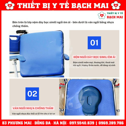 Ghế Bô Vệ Sinh Đa Năng LUCASS X35, Ngồi Tắm, Di Chuyển, Gấp Gọn, Khung Nhôm