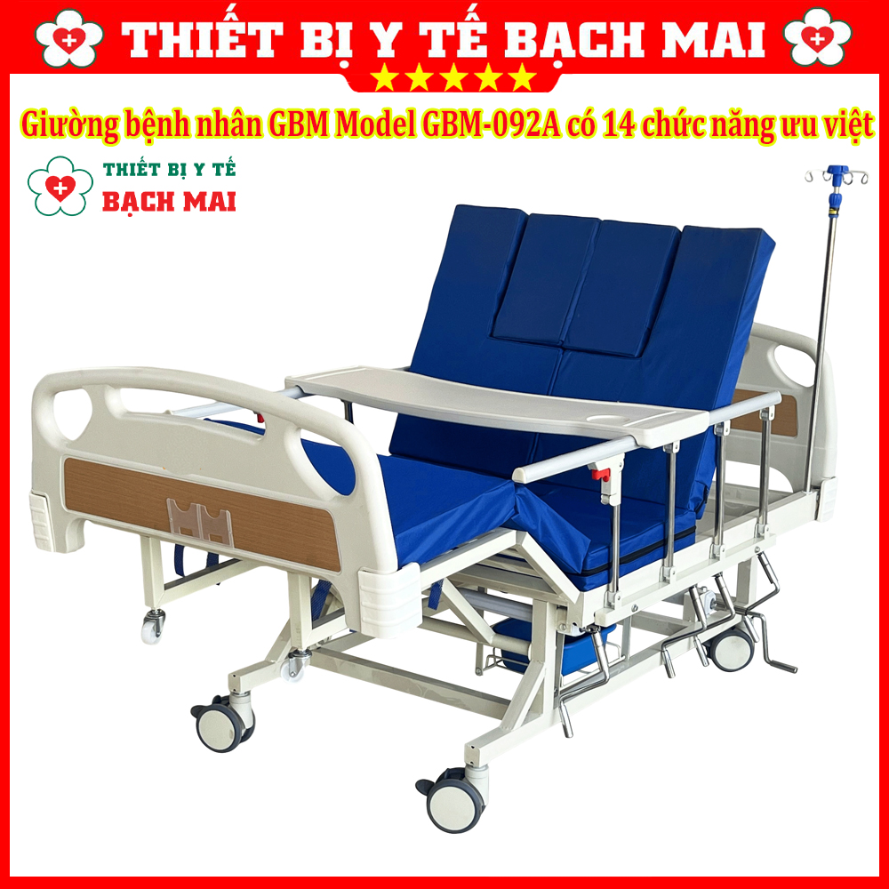Giường Bệnh Nhân 4 Tay Quay GBM-092A Giường Bệnh Nhân 4 Tay Quay GBM-092A