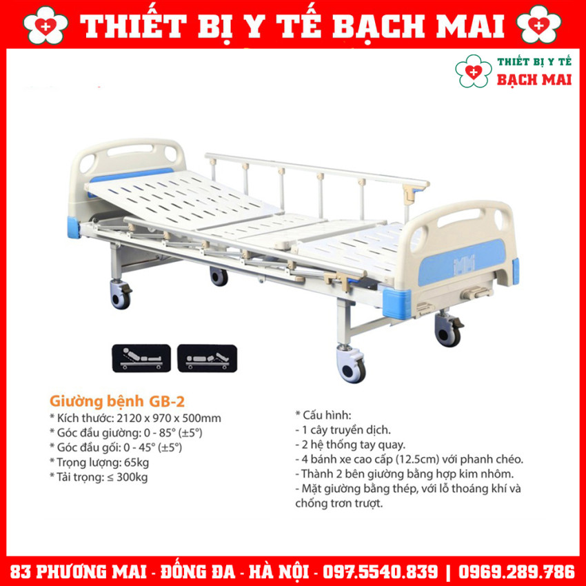 Giường Bệnh Nhân 1 Tay Quay Lucass GB1 Cao Cấp Giường Bệnh Nhân 1 Tay Quay Lucass GB1 Cao Cấp