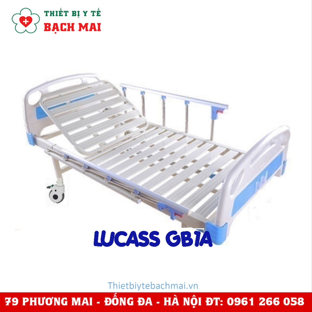 Giường Bệnh Nhân 1 Tay Quay Kín Lucass GB-1A Giường Bệnh Nhân 1 Tay Quay Kín Lucass GB-1A
