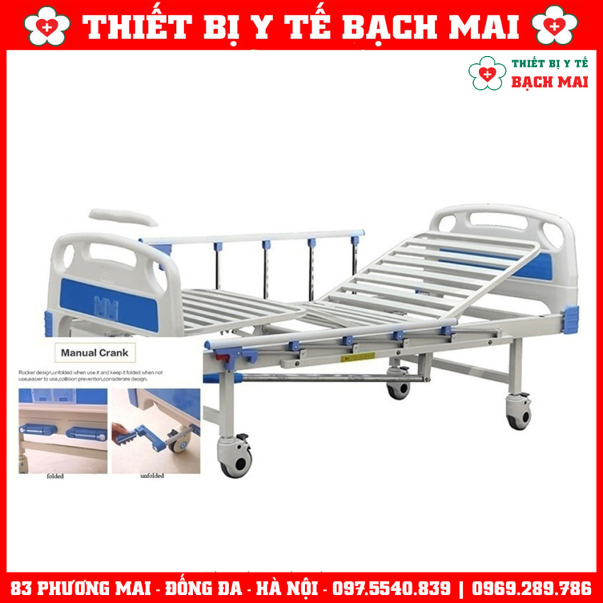 GIƯỜNG Y TẾ 2 TAY QUAY NHẬP KHẨU LUCASS GB2A