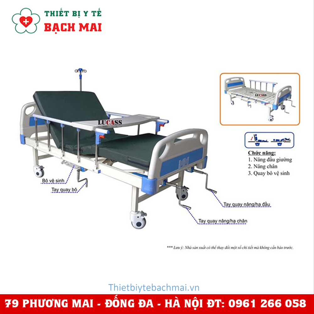 GIƯỜNG Y TẾ NHẬP KHẨU 3 TAY QUAY LUCASS GB3A GIƯỜNG Y TẾ NHẬP KHẨU 3 TAY QUAY LUCASS GB3A