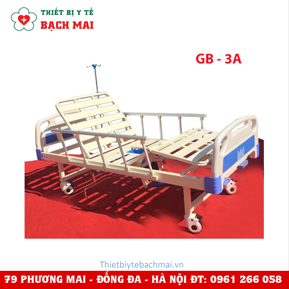 GIƯỜNG Y TẾ NHẬP KHẨU 3 TAY QUAY LUCASS GB3A