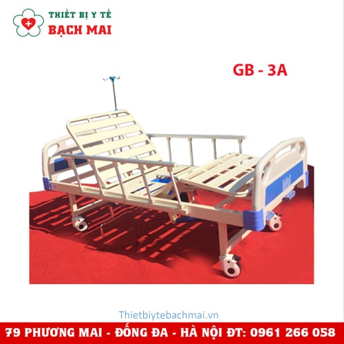 GIƯỜNG Y TẾ NHẬP KHẨU 3 TAY QUAY LUCASS GB3A