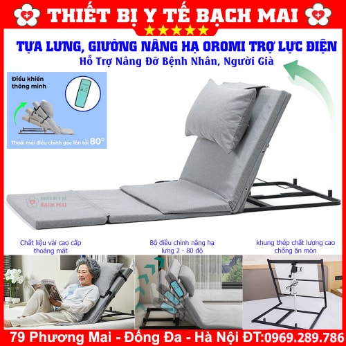 Giường Nâng Hạ OROMI VTM-2024 Trợ Lực Tăng Điện Hỗ Trợ Nâng Đỡ Bệnh Nhân, Người Già Giường Nâng Hạ OROMI VTM-2024 Trợ Lực Tăng Điện Hỗ Trợ Nâng Đỡ Bệnh Nhân, Người Già