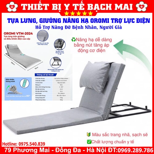 Giường Nâng Hạ OROMI VTM-2024 Trợ Lực Tăng Điện Hỗ Trợ Nâng Đỡ Bệnh Nhân, Người Già Giường Nâng Hạ OROMI VTM-2024 Trợ Lực Tăng Điện Hỗ Trợ Nâng Đỡ Bệnh Nhân, Người Già