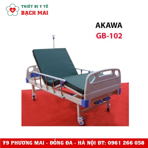 Giường Bệnh Nhân Y Tế 2 Tay Quay AKAWA GB-102